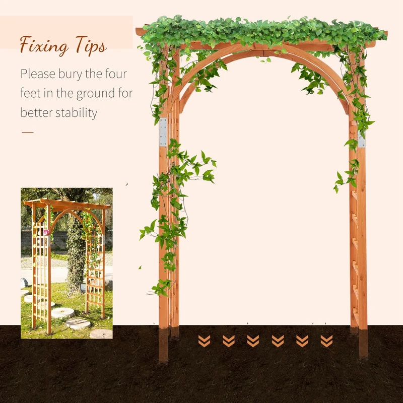 Arco da Giardino Pergola 160x60x215 cm in Legno Marrone Chiaro