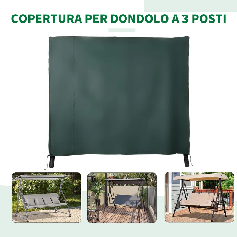 Telo di Copertura per Dondolo da Giardino in Tessuto Oxford 177x114x152 cm Rainy