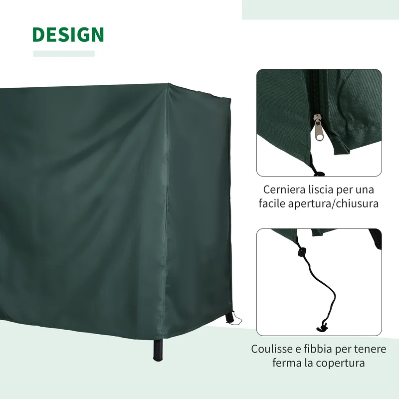 Telo di Copertura per Dondolo da Giardino in Tessuto Oxford 177x114x152 cm Rainy