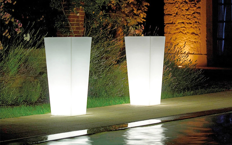 Vaso Luminoso 34x86 cm in Resina Arkema Quadro 86 SL
