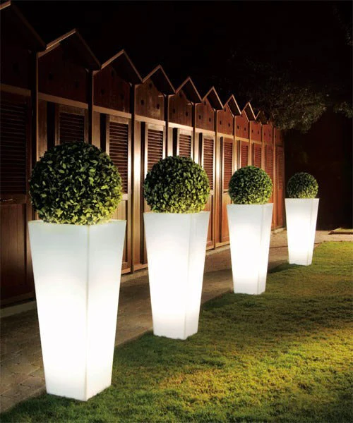 Vaso Luminoso 37,5x102 cm in Resina Arkema Quadro 102 SL