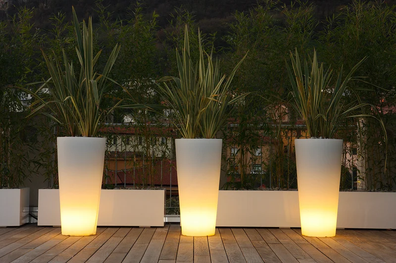Vaso Luminoso Ø37,5x102 cm in Resina Arkema Tondo 102 SL