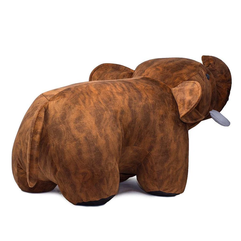 Sgabello Pouf Poggiapiedi per Bambini 77x36x34 cm Elefante Big Marrone Divina Home