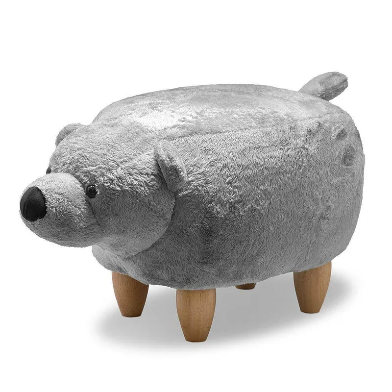 Sgabello Pouf Poggiapiedi per Bambini 65x35x36 cm Orso Marrone Divina Home