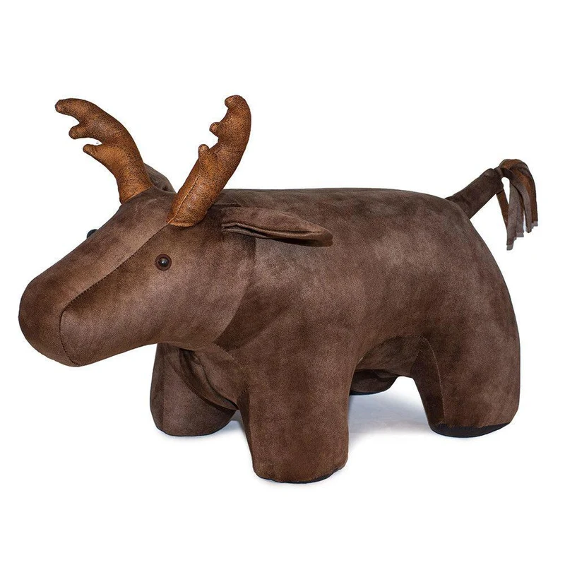 Sgabello Pouf Poggiapiedi per Bambini 72x36x34-53 cm Cervo Big Marrone Divina Home