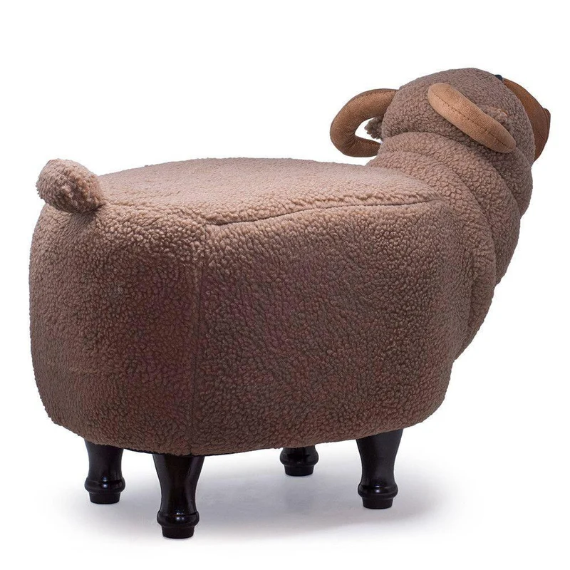 Sgabello Pouf Poggiapiedi per Bambini 68x35x37-50 cm Montone Marrone Divina Home