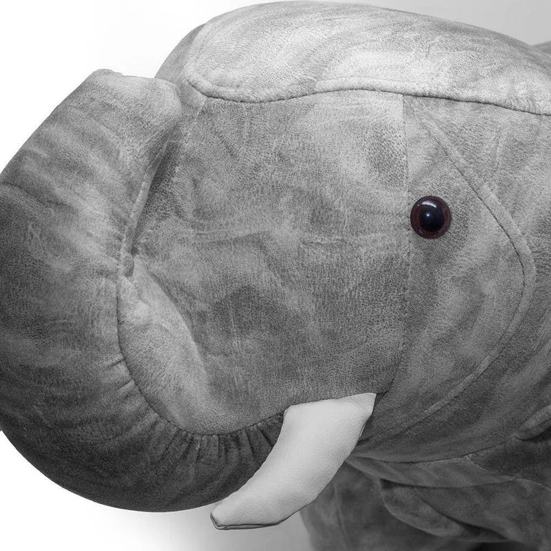 Sgabello Pouf Poggiapiedi per Bambini 77x36x34 cm Elefante Big Grigio Divina Home