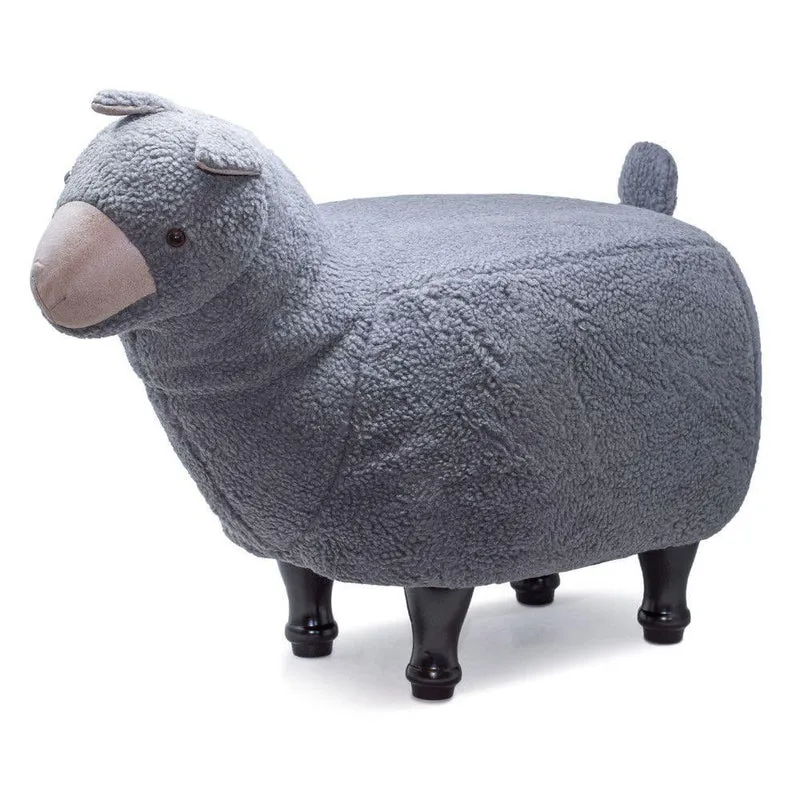 Sgabello Pouf Poggiapiedi per Bambini 68x35x38-53 cm Lama Grigio Divina Home