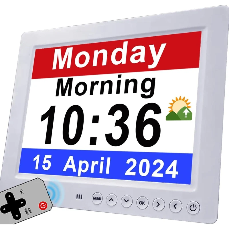 11.5-Inch Digital Calendar Clock with 19 Reminders for Seniors