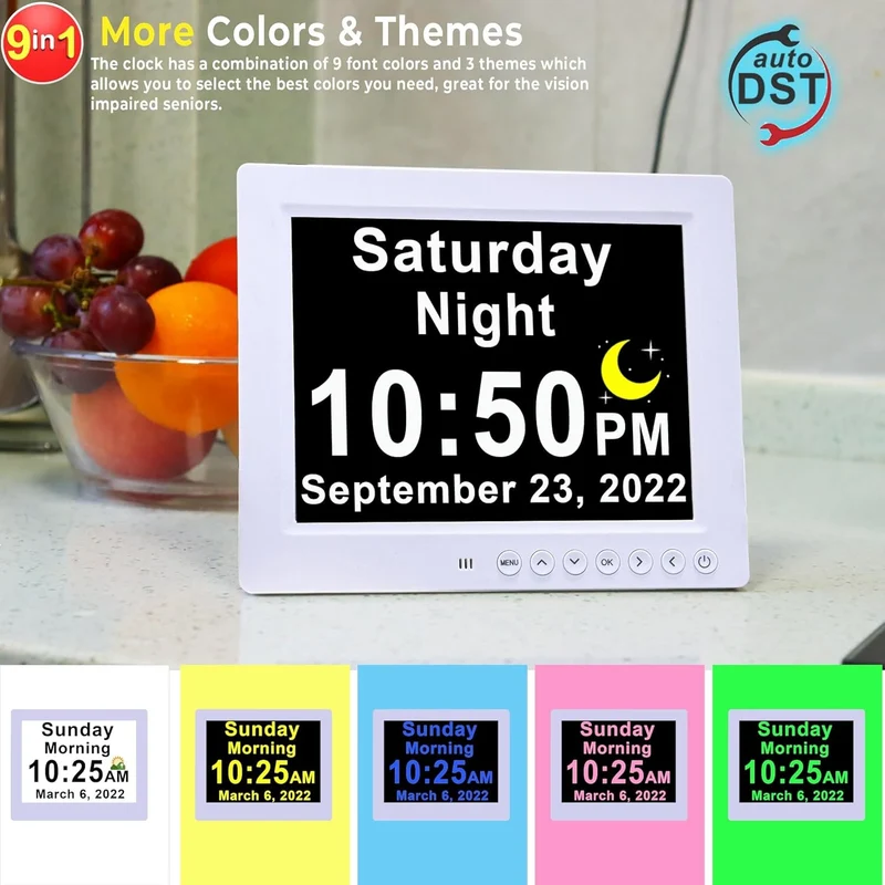 11.5-Inch Digital Calendar Clock with 19 Reminders for Seniors
