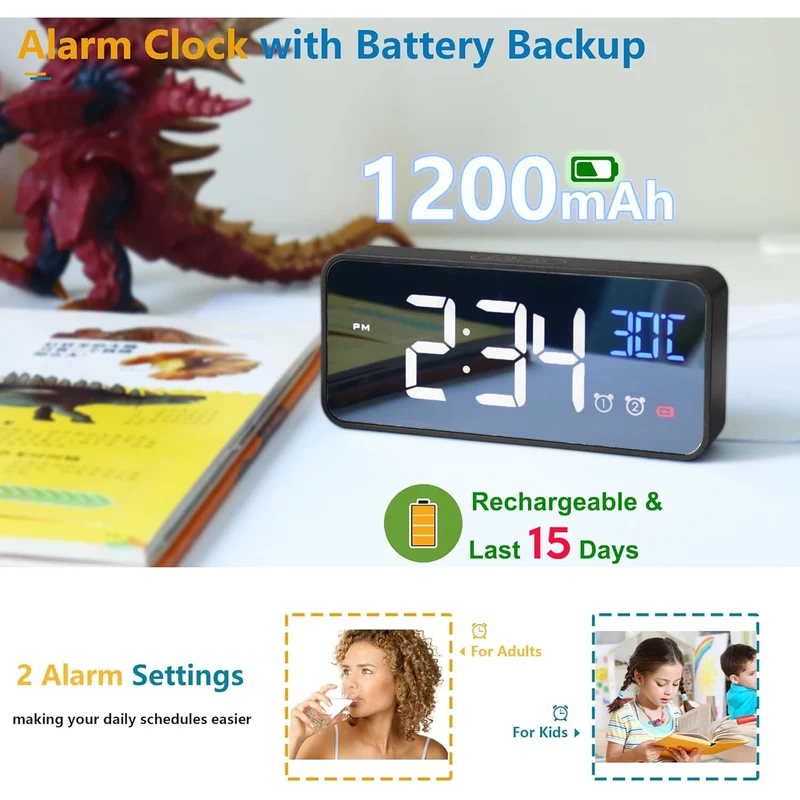 11.5-Inch Digital Calendar Clock with 19 Reminders for Seniors