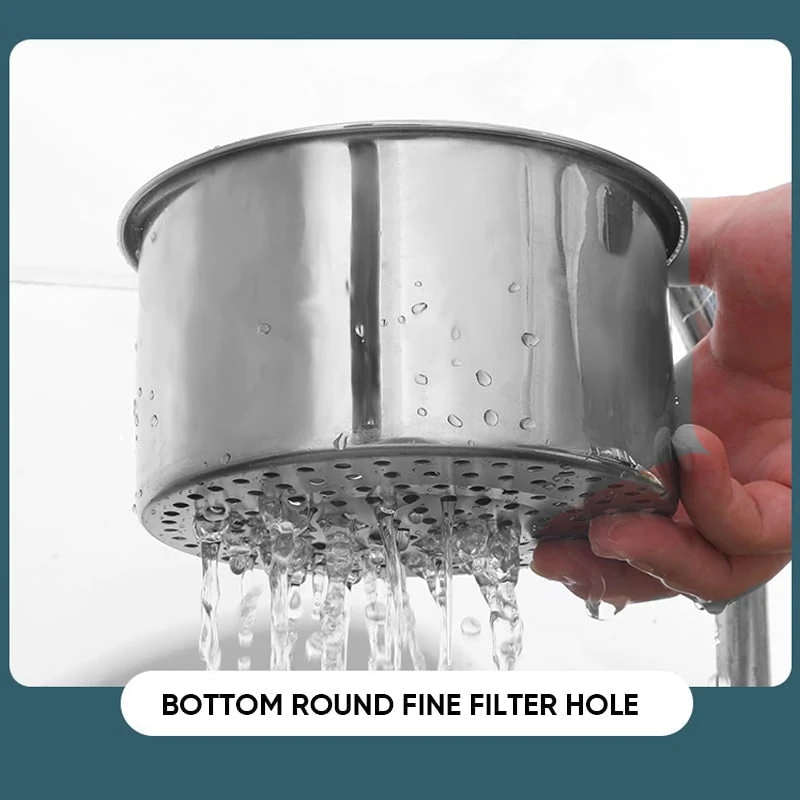 Stainless Steel Sink Strainer Basket with Perforated Bottom and Corner Mount