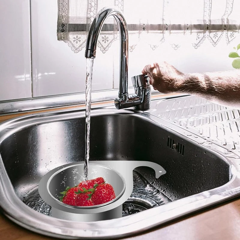 Stainless Steel Sink Strainer Basket with Perforated Bottom and Corner Mount