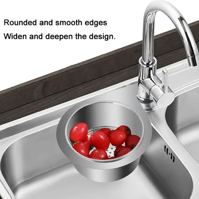 Stainless Steel Sink Strainer Basket with Perforated Bottom and Corner Mount