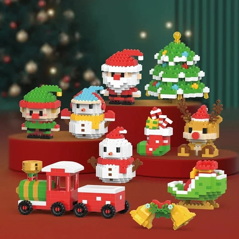 Christmas Building Block Set with Festive Figures to Assemble for Kids