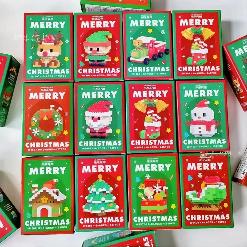 Christmas Building Block Set with Festive Figures to Assemble for Kids