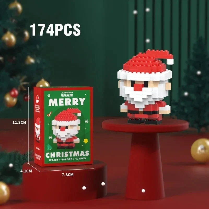 Christmas Building Block Set with Festive Figures to Assemble for Kids