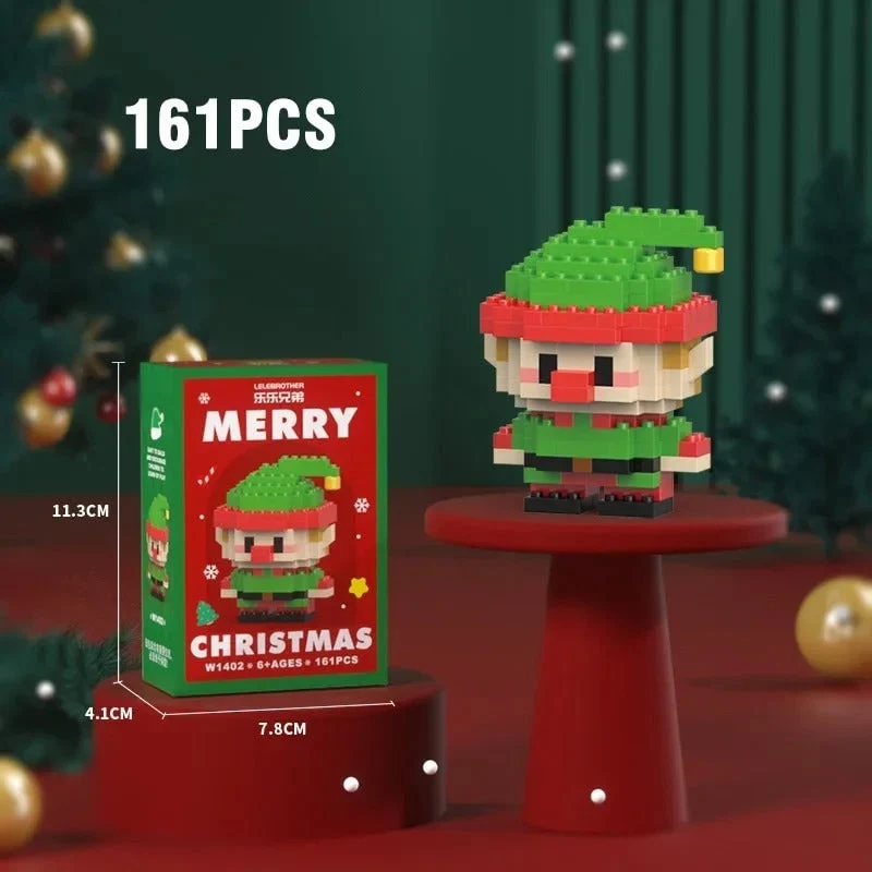 Christmas Building Block Set with Festive Figures to Assemble for Kids