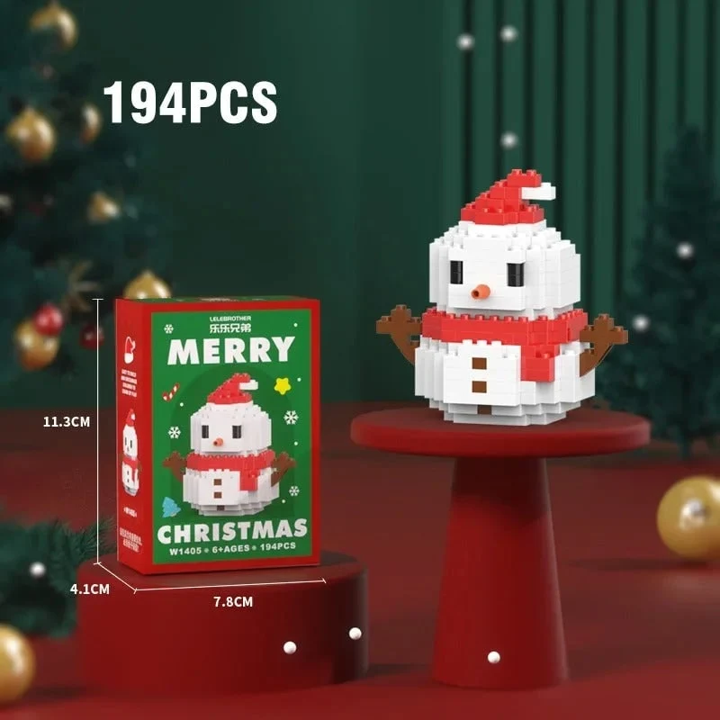 Christmas Building Block Set with Festive Figures to Assemble for Kids