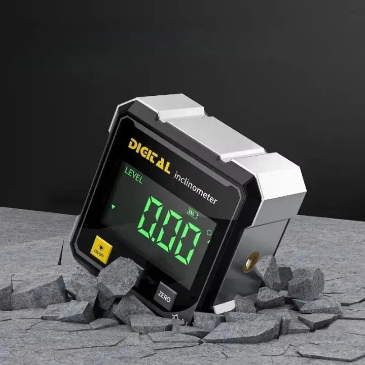 Digital Angle Measuring Tool with Laser, Magnetic Base and LCD Display