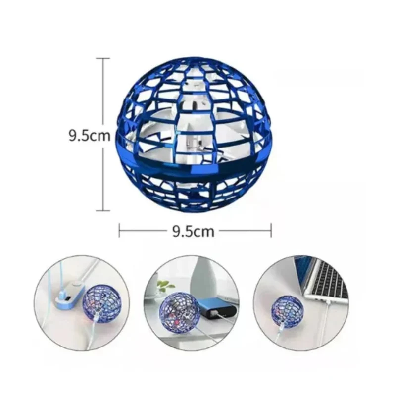 Flying LED Ball with USB Charging and Built-In Propeller