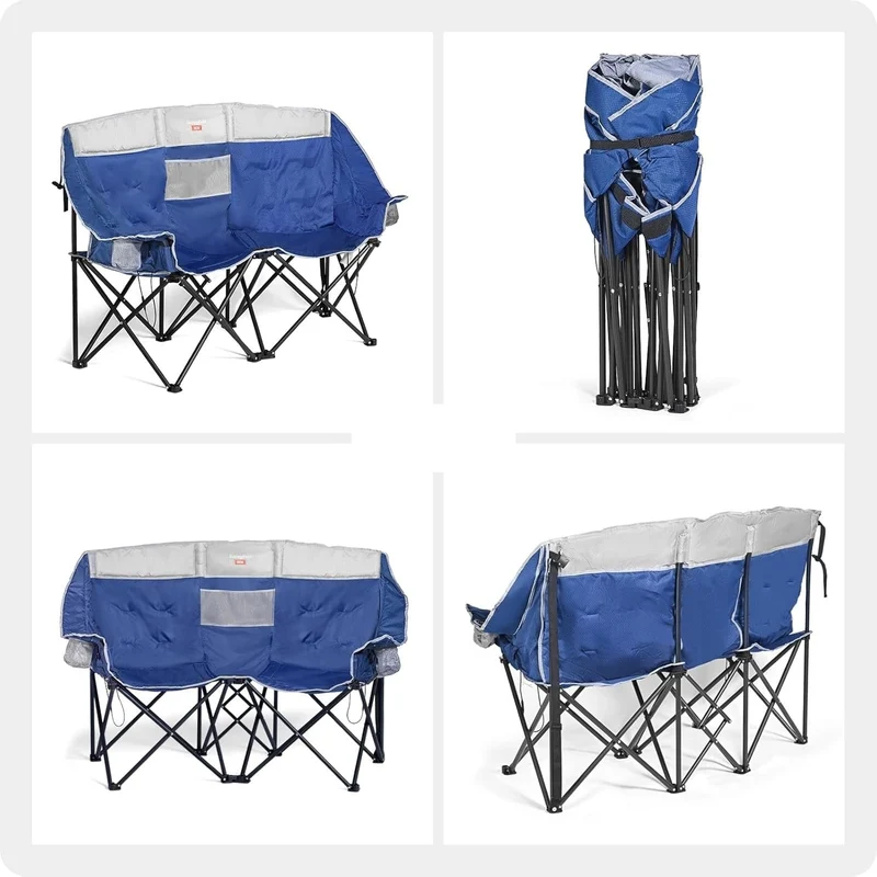 Double Camping Chair, Foldable, with Heating and 16000mah Battery