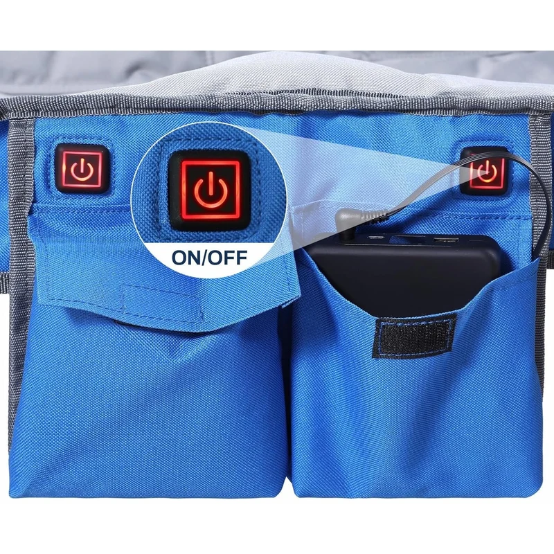 Double Camping Chair, Foldable, with Heating and 16000mah Battery