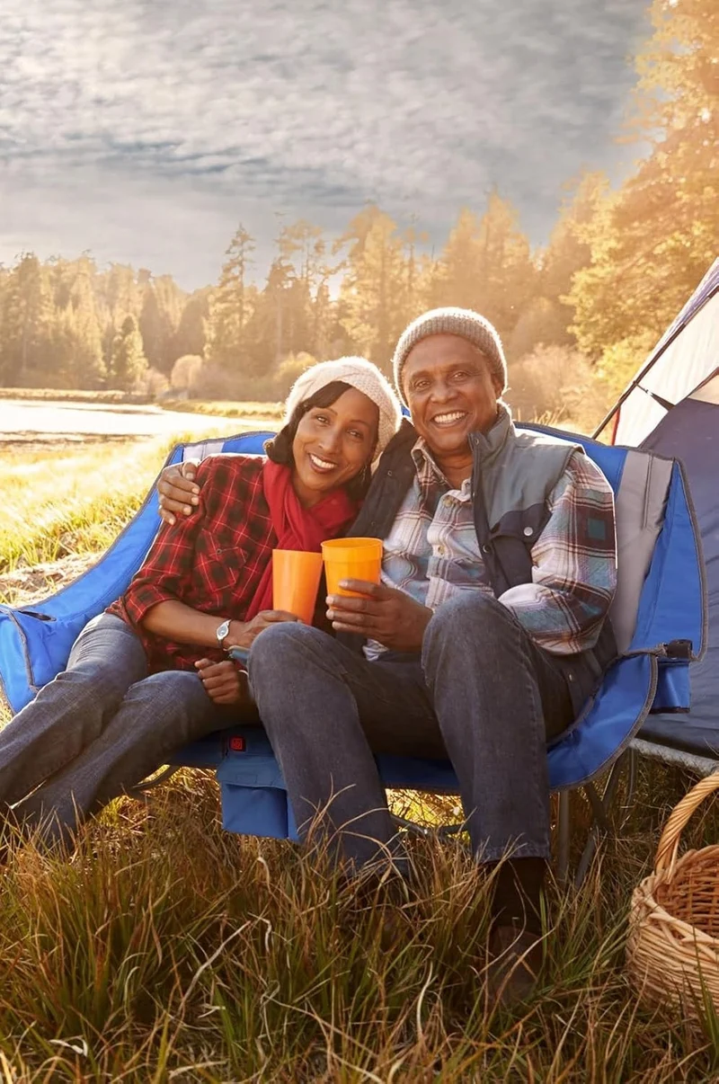 Double Camping Chair, Foldable, with Heating and 16000mah Battery