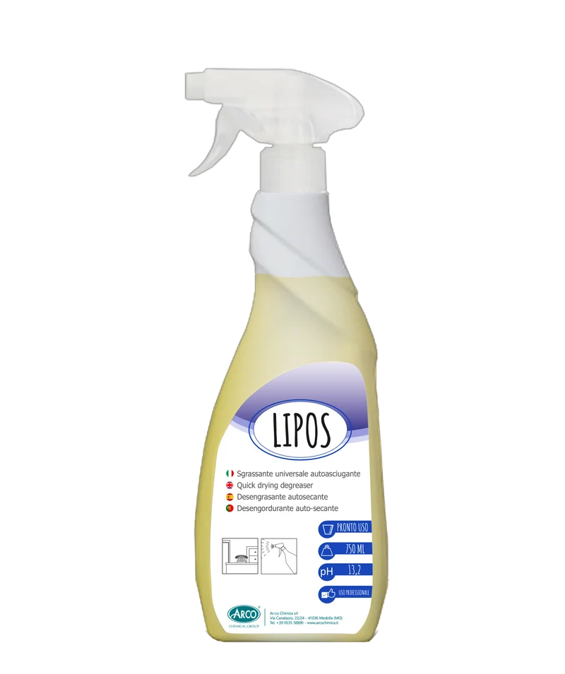 Sgrassante rapido autoasciugante Arco Chimica Lipos 2 Vap. Vela 750 ml DISPONIBILE IN 10 GIORNI LAVORATIVI