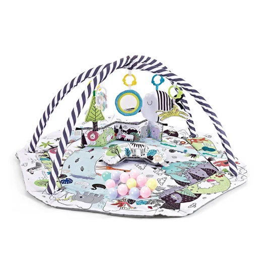 Sensory Foam Educational Mat for Infants with Arches and Baby Toys