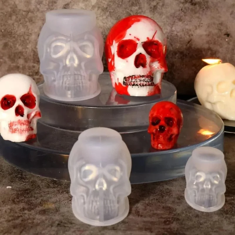 Halloween Silicone Skull Mold for Resin and Baking, 3D Flexible Casting Mold