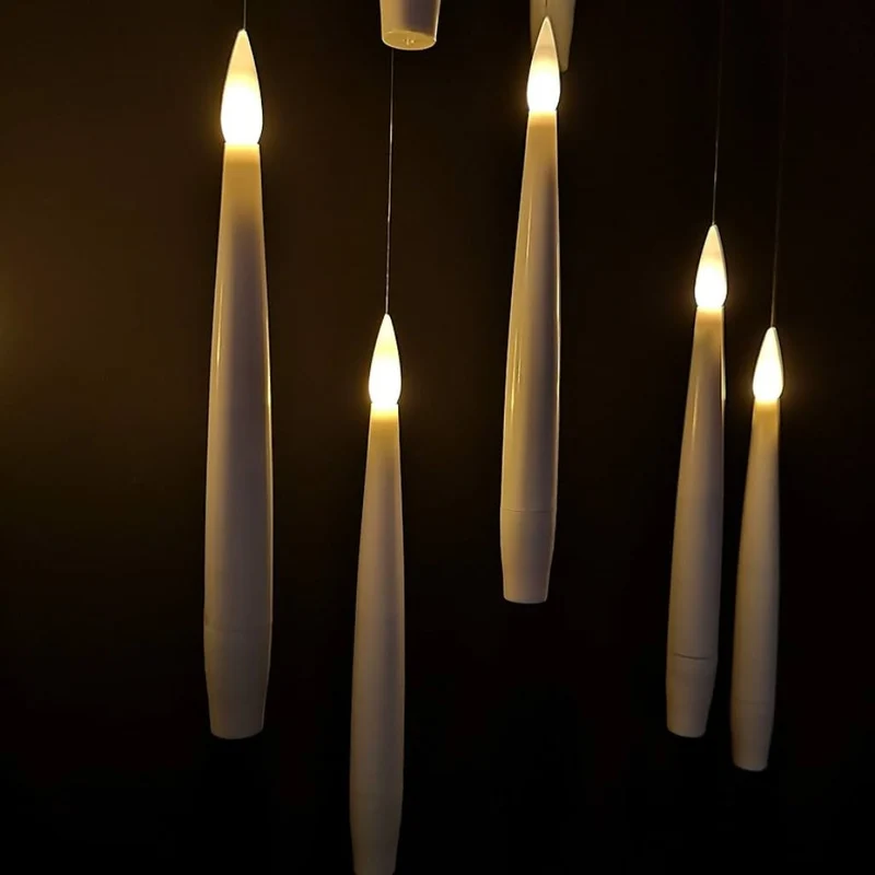 Halloween battery-powered LED taper candles, hanging, with remote control for party decoration