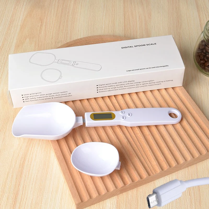 Digital Kitchen Spoon Scale with LCD Display and Interchangeable Food-Safe Tips