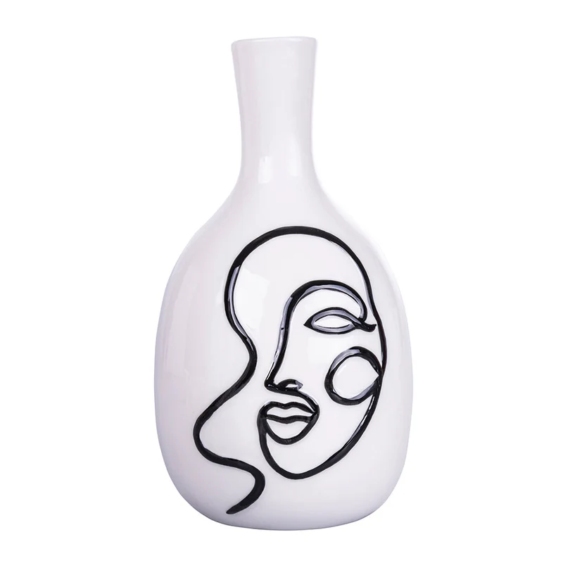 Vaso con Viso Ø12,6x23 cm in Ceramica VdE Tivoli 1996 Vis a Vis