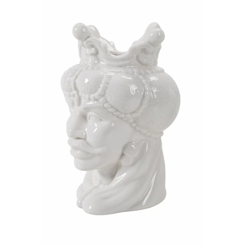 Set 2 Vasi Testa di Moro 12x12x19,5 cm in Ceramica VdE Tivoli 1996 Sicilia