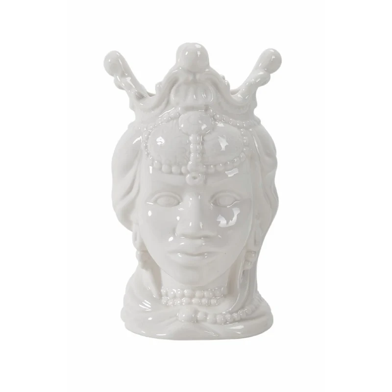 Set 2 Vasi Testa di Moro 12x12x19,5 cm in Ceramica VdE Tivoli 1996 Sicilia
