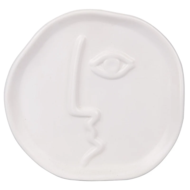 Vaso a Forma di Viso Tondo Ø18x18 cm 200 ml in Ceramica VdE Tivoli 1996 Vis a Vis