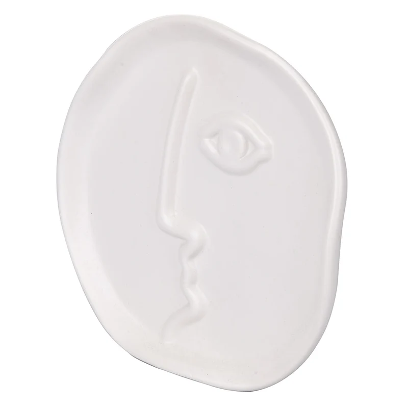Vaso a Forma di Viso Tondo Ø18x18 cm 200 ml in Ceramica VdE Tivoli 1996 Vis a Vis