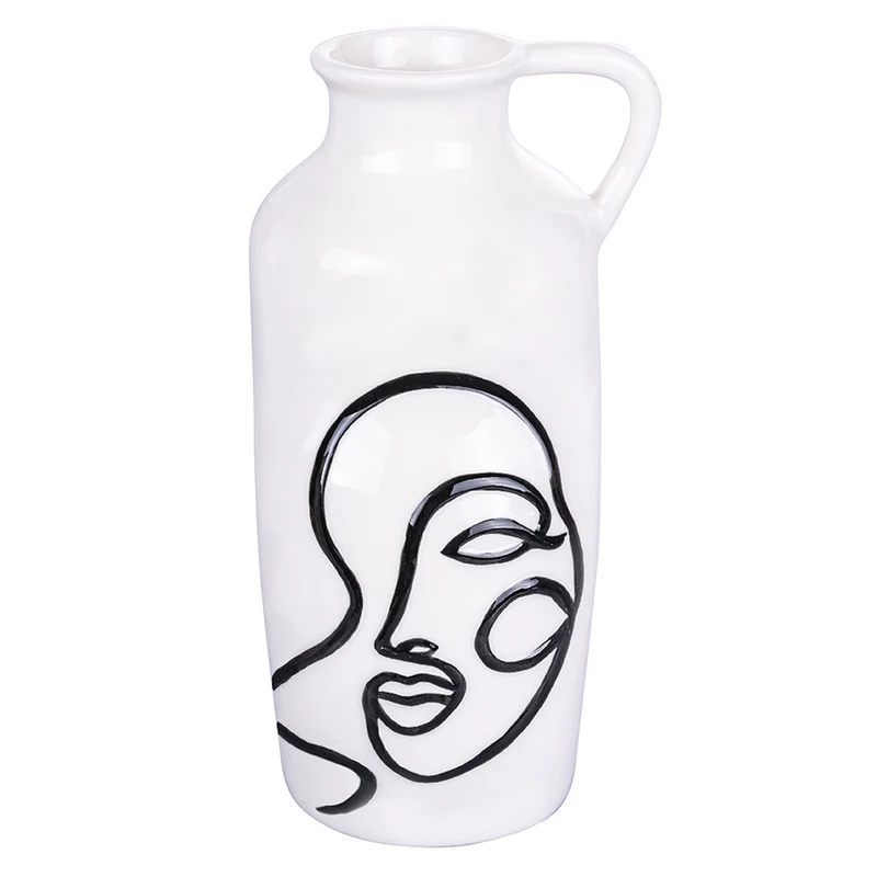 Vaso con Viso 10,7x9,1x20,3 cm in Ceramica VdE Tivoli 1996 Vis a Vis