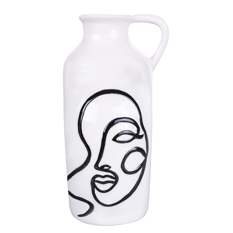 Vaso con Viso 10,7x9,1x20,3 cm in Ceramica VdE Tivoli 1996 Vis a Vis