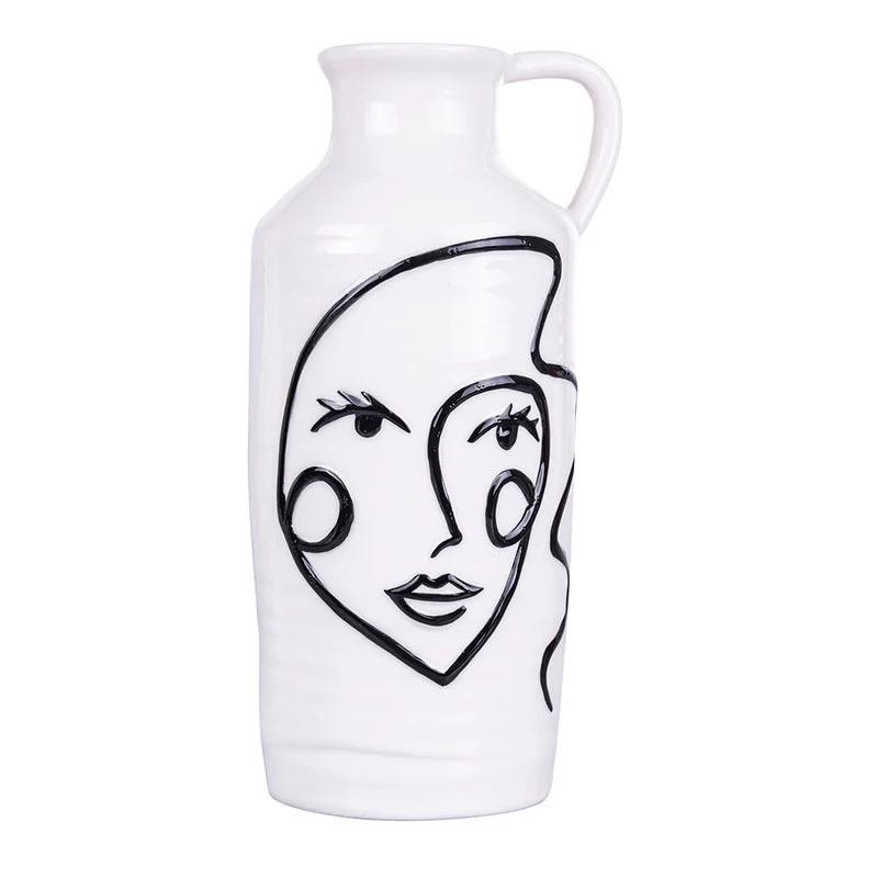 Vaso con Viso 13x11,4x26 cm in Ceramica VdE Tivoli 1996 Vis a Vis