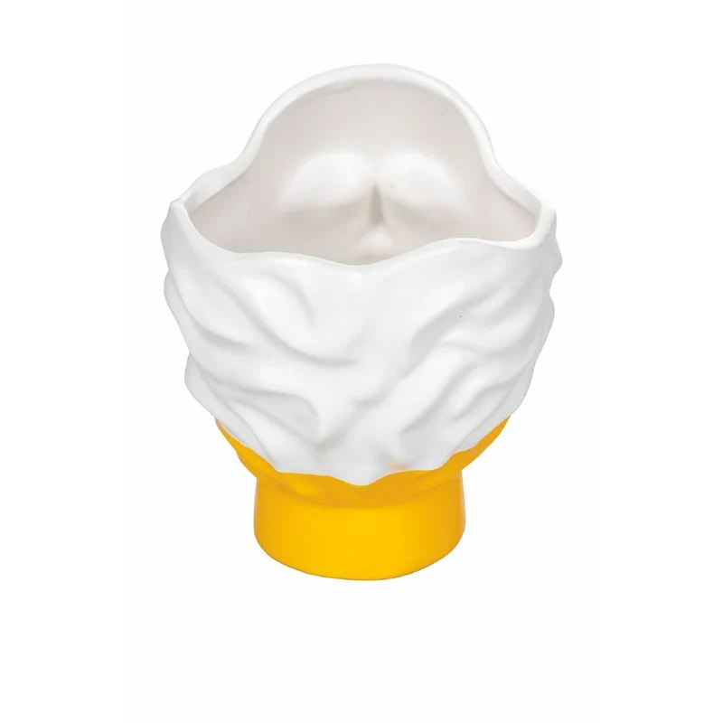 Vaso a Forma di Viso 17,5x14,5x19 cm in Dolomite VdE Tivoli 1996 Vis a Vis