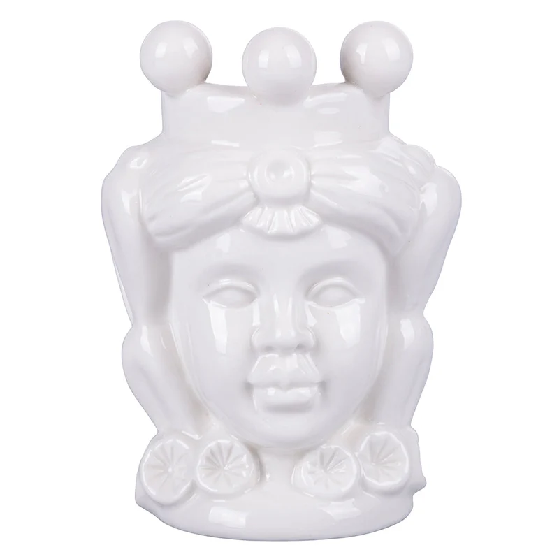 Umidificatore per Radiatori Testa di Moro Donna 10x6x14 cm in Ceramica VdE Tivoli 1996 Sicilia