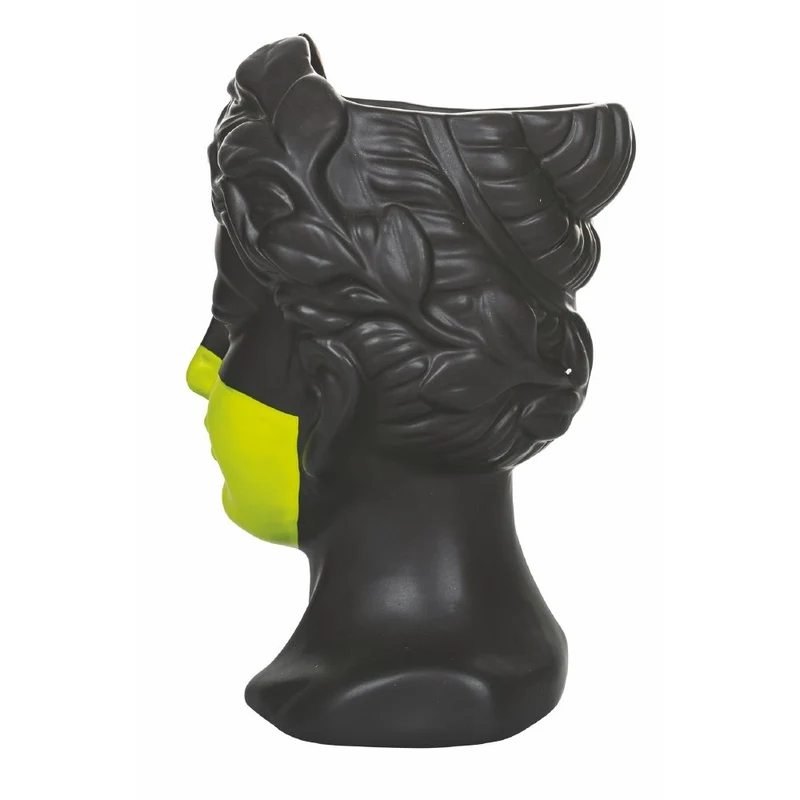 Vaso a Forma di Viso 14x15x21 cm in Dolomite VdE Tivoli 1996 Vis a Vis