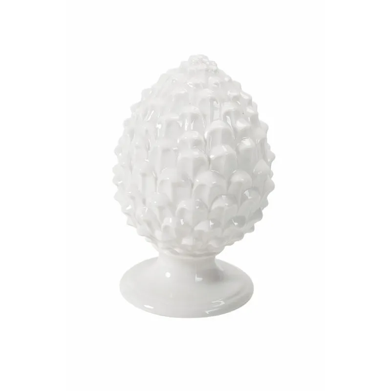 Pigna con Base Decorativa 8,5x8,5x14 cm in Ceramica VdE Tivoli 1996 Pigna