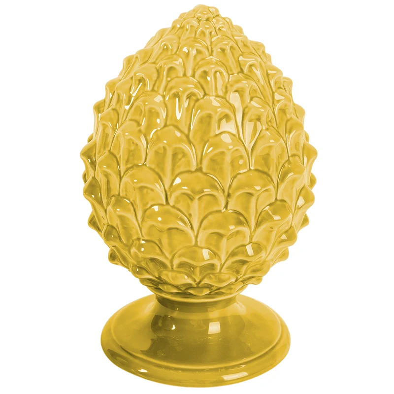 Pigna con Base Decorativa 8,5x8,5x14 cm in Ceramica VdE Tivoli 1996 Pigna