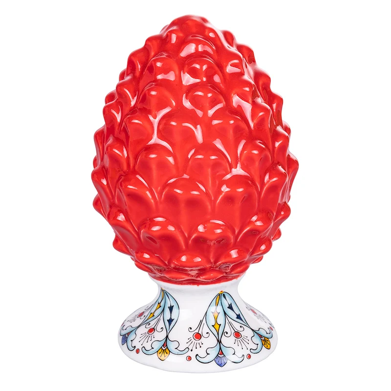Pigna con Base Decorativa Ø8,4x13,7 cm in Ceramica VdE Tivoli 1996 Pigna