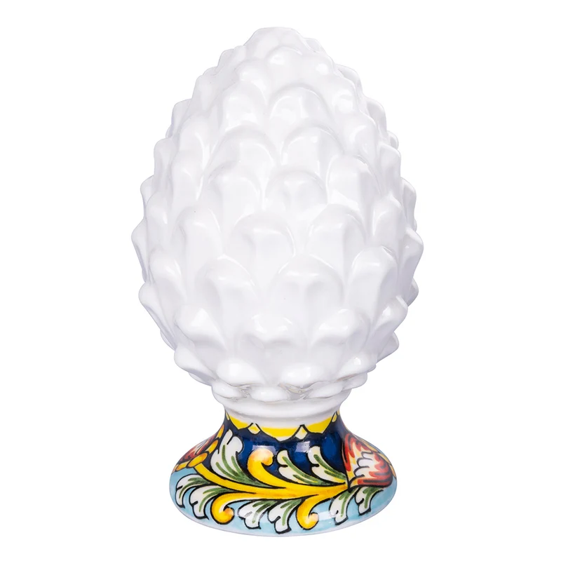 Pigna con Base Decorativa Ø8,4x13,7 cm in Ceramica VdE Tivoli 1996 Pigna