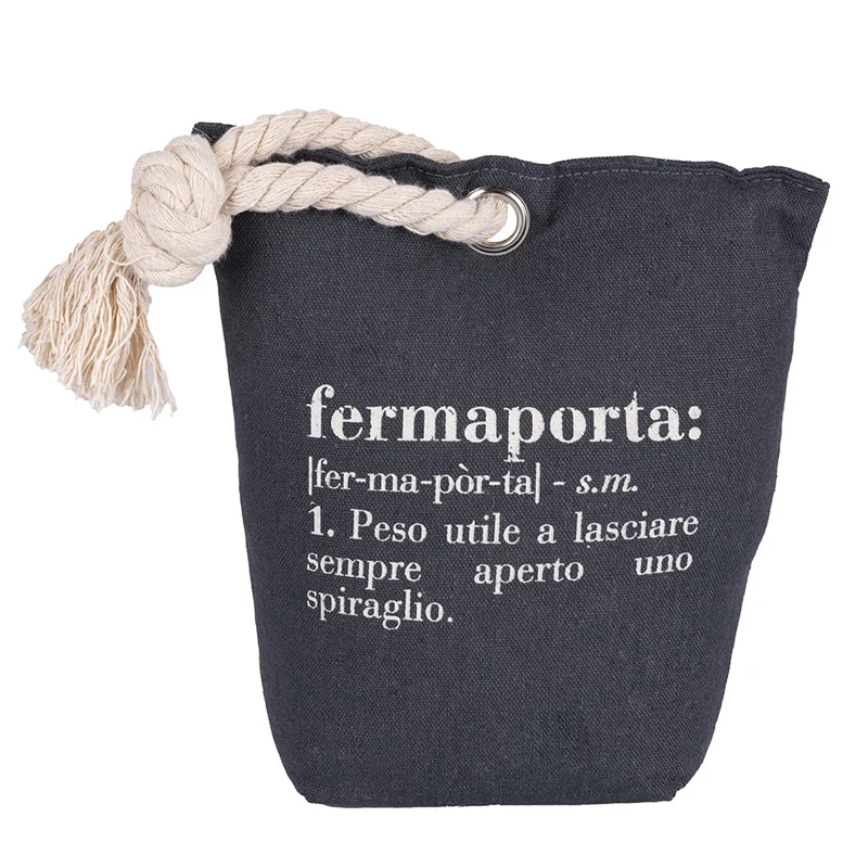 Fermaporta 20x10x20 cm in Tessuto 100% Poliestere VdE Tivoli 1996 Grigio Scuro