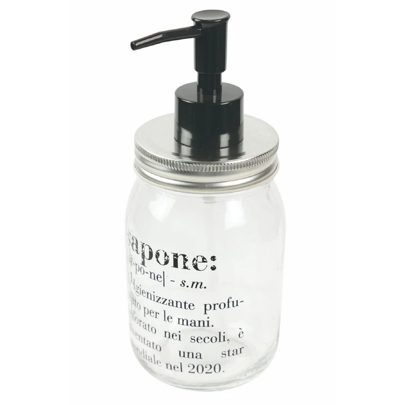 Dispenser Sapone Liquido 380 ml in Vetro VdE Tivoli 1996 Trasparente